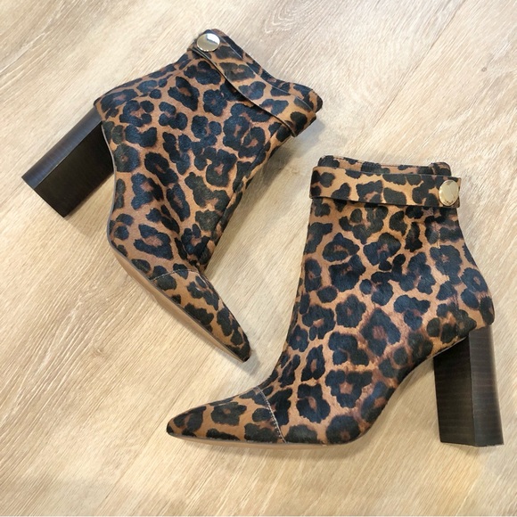 Sole Society Shoes - Sole Society Cowhair Leopard Booties